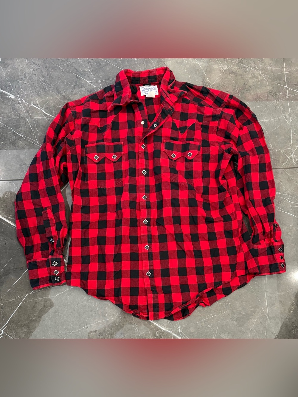 Rockmount Tru-West Ranch Wear Buffalo Diamond Snap Western Shirt Men's Size M